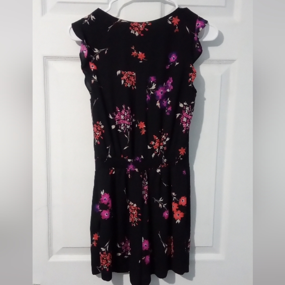 Express Black Jumpsuit with Purple and Red Floral - Picture 4 of 5